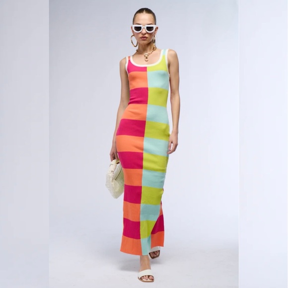 AKIRA Dresses & Skirts - Akira Seeing Double Colorblock Maxi Dress